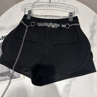 Shorts de Lana Tres Cuartos con Bolsillos Tridimensionales para Mujer - Image 4
