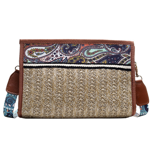 Bolso de Hombro Tejido en Paja Multicolor - Image 5