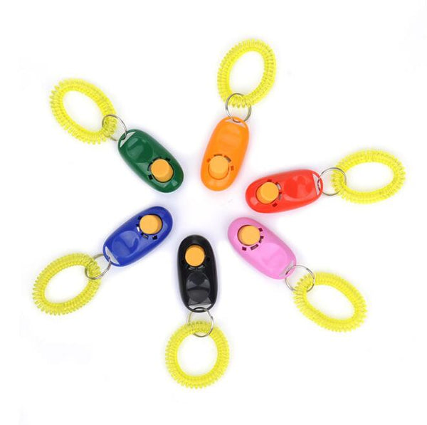 Clicker de Adiestramiento para Perros con Llavero y Correa - 7 Colores