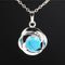 Natural Crystal Pequeño Flower Pendant Necklace Azul turquoise