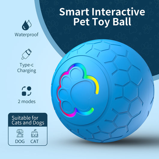 Orange electric intelligent remote control ball with a multicolor light-up paw print and hexagonal texture.