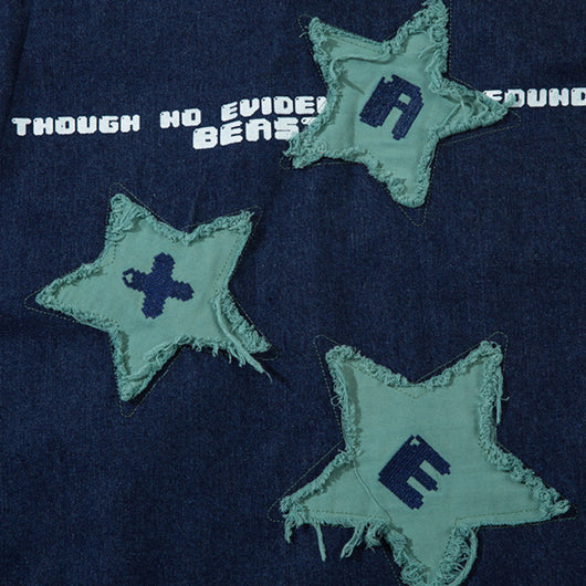 Camisa Denim con Bordado de Estrella de Cinco Puntas - Diseño Personalizado - Image 3