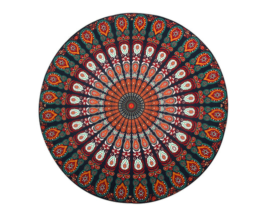Toalla de Playa Redonda Estampada y Tapete de Yoga