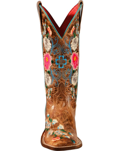 Botas Altas Vintage Floreadas para Mujer - Estilo Knight en Cuero Sintético Marrón - Image 8