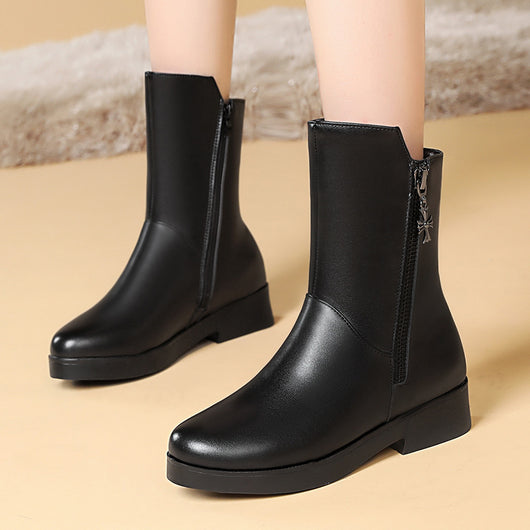 Botas de Mujer con Tacón Grueso y Forro de Terciopelo Acolchado - Image 4