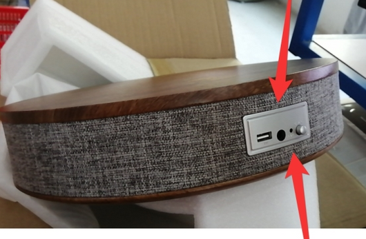 Mesa Auxiliar Redonda con Cargador Inalámbrico y Parlante Bluetooth - Image 6