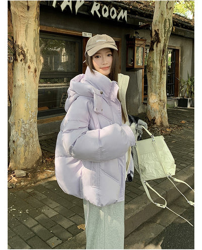 Chaqueta Corta Acolchada para Mujer con Capucha - Cálida y Resistente al Viento - Image 20