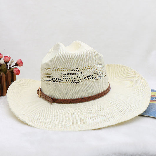 Sombrero Vaquero Tejido a Mano Impermeable Protección Solar Playa - Image 15