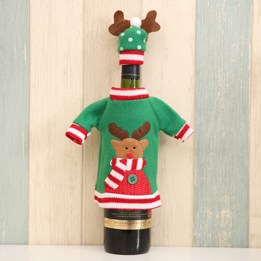 Set de Fundas Navideñas para Botellas de Vino con Bordado Cartoon - Image 12