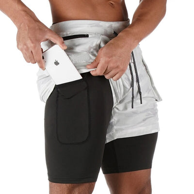 Shorts de Entrenamiento Doble Capa para Correr