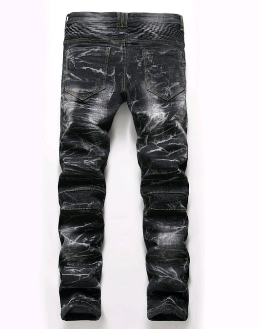 Pantalones Jeans Rectos Hombre Estilo Retro Locomotora - Image 2