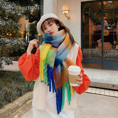 Bufanda Cuadros Mohair a Rayas para Mujer - Image 14