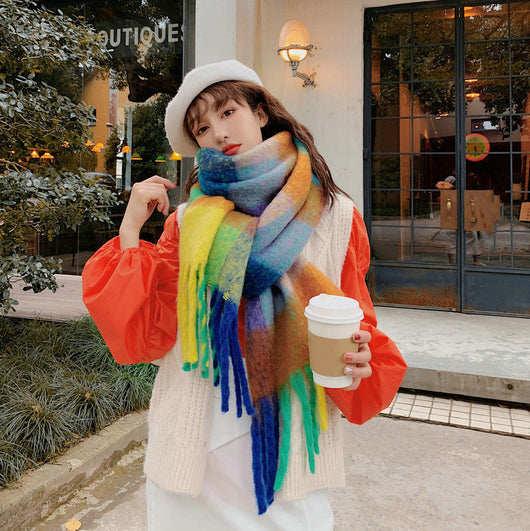 Bufanda Cuadros Mohair a Rayas para Mujer - Image 14