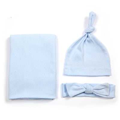 Conjunto de Gorro, Diadema y Manta de Algodón para Bebé - Image 3