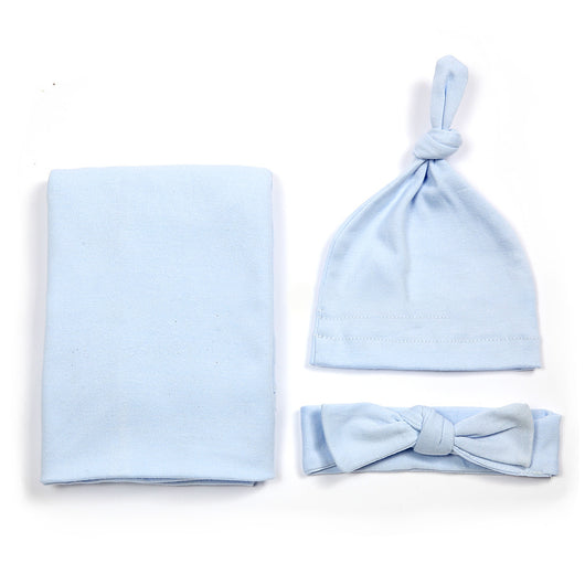 Conjunto de Gorro, Diadema y Manta de Algodón para Bebé - Image 3