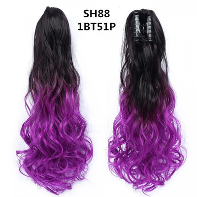 Clip Extensión de Cabello Rizado Multicolor con Cola de Caballo - Image 17