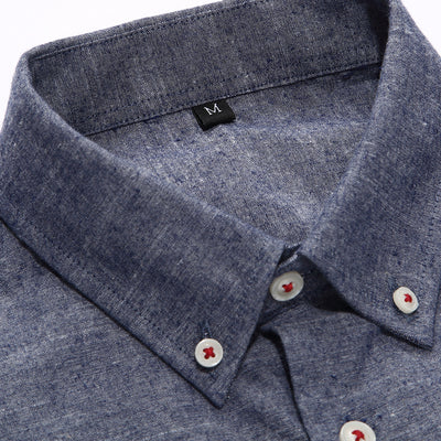 Camisa Manga Larga Clásica con Cuello de Botones para Hombre - Image 3