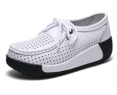 Zapatos Casuales de Cuero con Cordones y Suela Gruesa para Mujer - Image 6