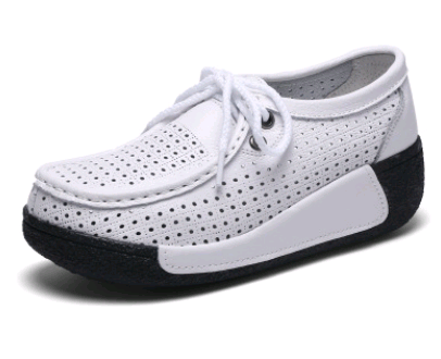 Zapatos Casuales de Cuero con Cordones y Suela Gruesa para Mujer - Image 6