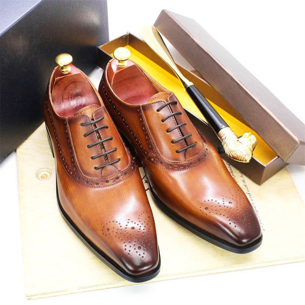 Zapatos de Cuero Genuino para Hombre - Estilo Ejecutivo Clásico