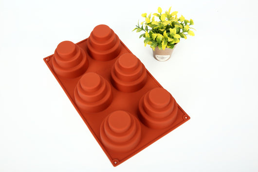 Molde de Silicona Redondo de 3 Capas y 6 Orificios para Pasteles - Image 2