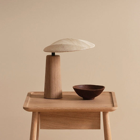 Lámpara de Escritorio Minimalista en Madera Maciza - Estilo Japonés para Dormitorio