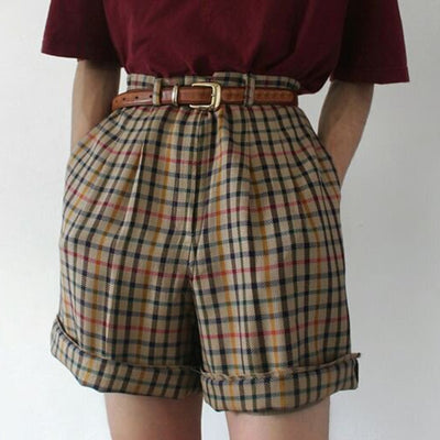 Shorts Cuadros Cintura Alta Talla Grande Sueltos y Frescos - Image 3