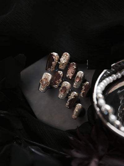 Uñas Personalizadas Buchilati Ámbar Dorado - Manicura Avanzada Estilo Maillard - Image 7