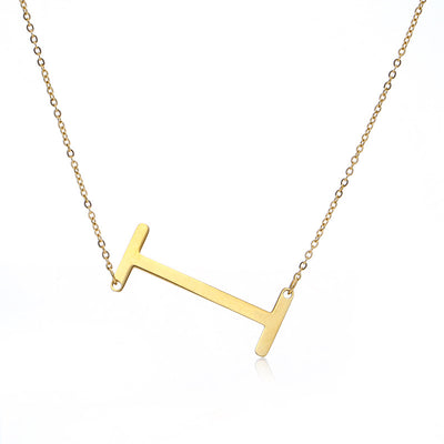 Collar Inicial Acero Inoxidable Chapado en Oro Rosa - Image 163