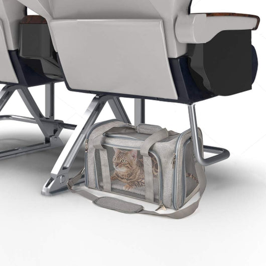 Transportín Suave Plegable para Gatos y Perros Pequeños hasta 7 kg - Gris - Image 3