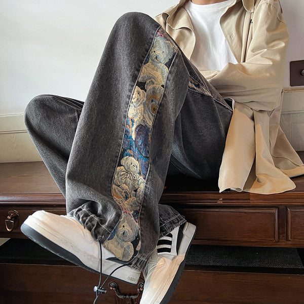 Jeans Holgados de Moda Urbana para Hombre - Diseño Parejas Casual Otoño