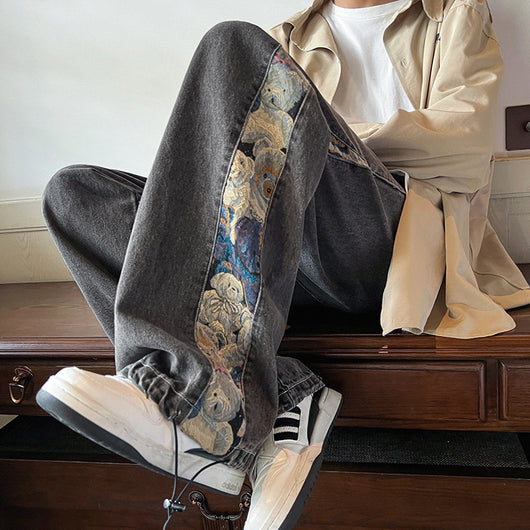 Jeans Holgados de Moda Urbana para Hombre - Diseño Parejas Casual Otoño