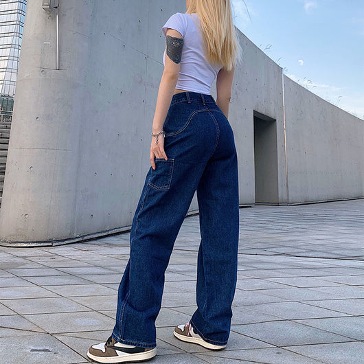 Jeans Rectos de Cintura Alta Sueltos con Estilo Moderno - Image 10