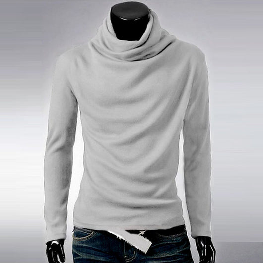 Camiseta Manga Larga con Cuello de Pila - Básico Sólido para Hombre - Image 2