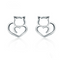 Aretes de Plata Gato Hueco Mujer Plata 925