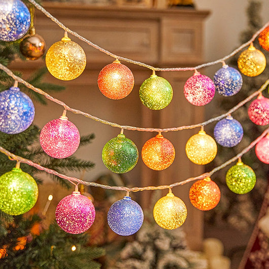 Guirnalda de Luces LED Navideñas Multicolor con Esferas Electrochapadas - Image 9