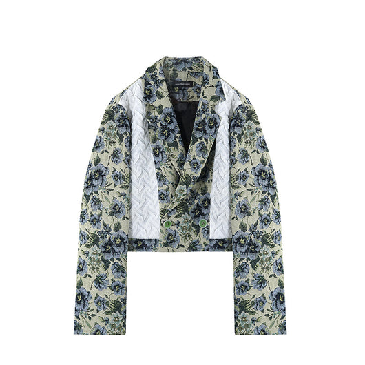 Chaqueta Floral Suelta para Mujer - Abrigo Otoñal de Manga Larga con Elegancia Temperamental