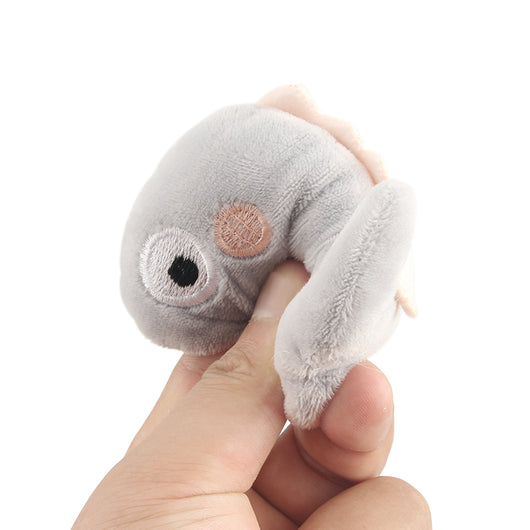 Set of 6 mini plush pet toys including a cat head, two dinosaurs, a strawberry, and two other animals. - Image 4