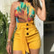 Pantalones Anchos de Encaje con Botones - Casual y Elegante