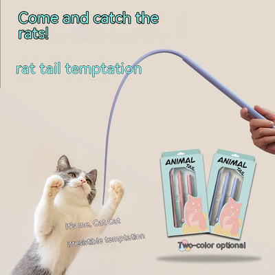 Blue silicone replaceable cat playing rod, 77cm long, with a flexible tip for interactive pet play. - Image 4