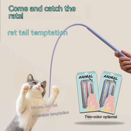 Blue silicone replaceable cat playing rod, 77cm long, with a flexible tip for interactive pet play. - Image 4