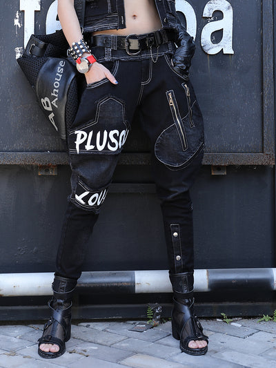 Pantalones Harem Denim Negro Mujer - Estilo Moderno y Cómodo - Image 4