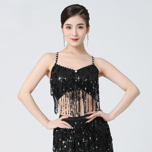 Vestido de Baile con Lentejuelas y Flecos Ajustable para Festival - Image 11