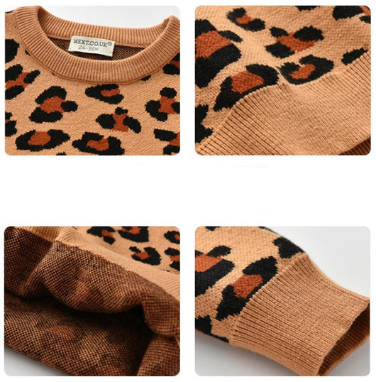 Suéter Infantil Estilo Coreano con Estampado de Leopardo - Image 3