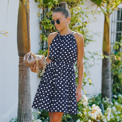 Vestido Elegante de Chifón con Lunares para Mujer - Image 12