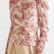Blusa Manga Larga con Volantes y Pliegues Estampada