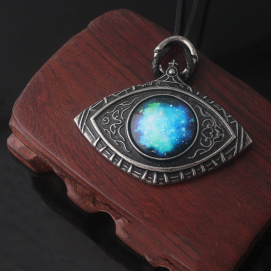 Collar Colgante Vintage Ojos Azules Estrellados
