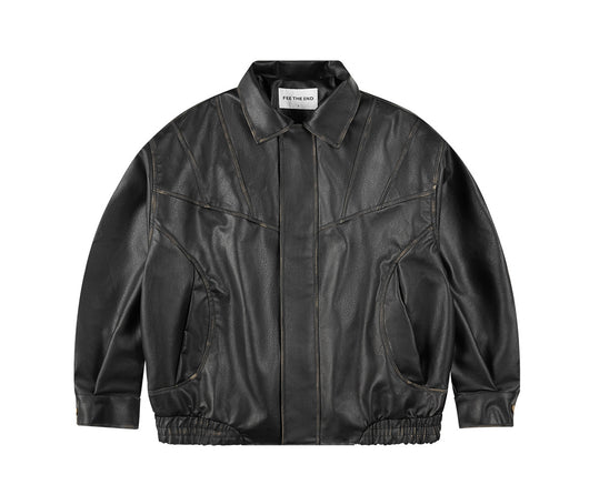 Ropa de Cuero Retro Holgada para Hombre y Mujer - Image 7