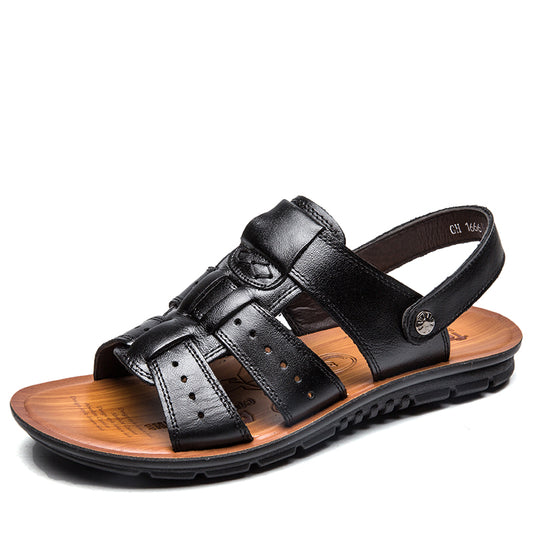 Pantuflas de Piel para Hombre, Estilo Sandalia Transpirable - Image 2