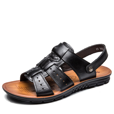Pantuflas de Piel para Hombre, Estilo Sandalia Transpirable - Image 2